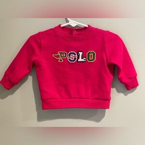 Ralph Lauren‎ Girls Polo Print Sweatshirt- Size 6 months